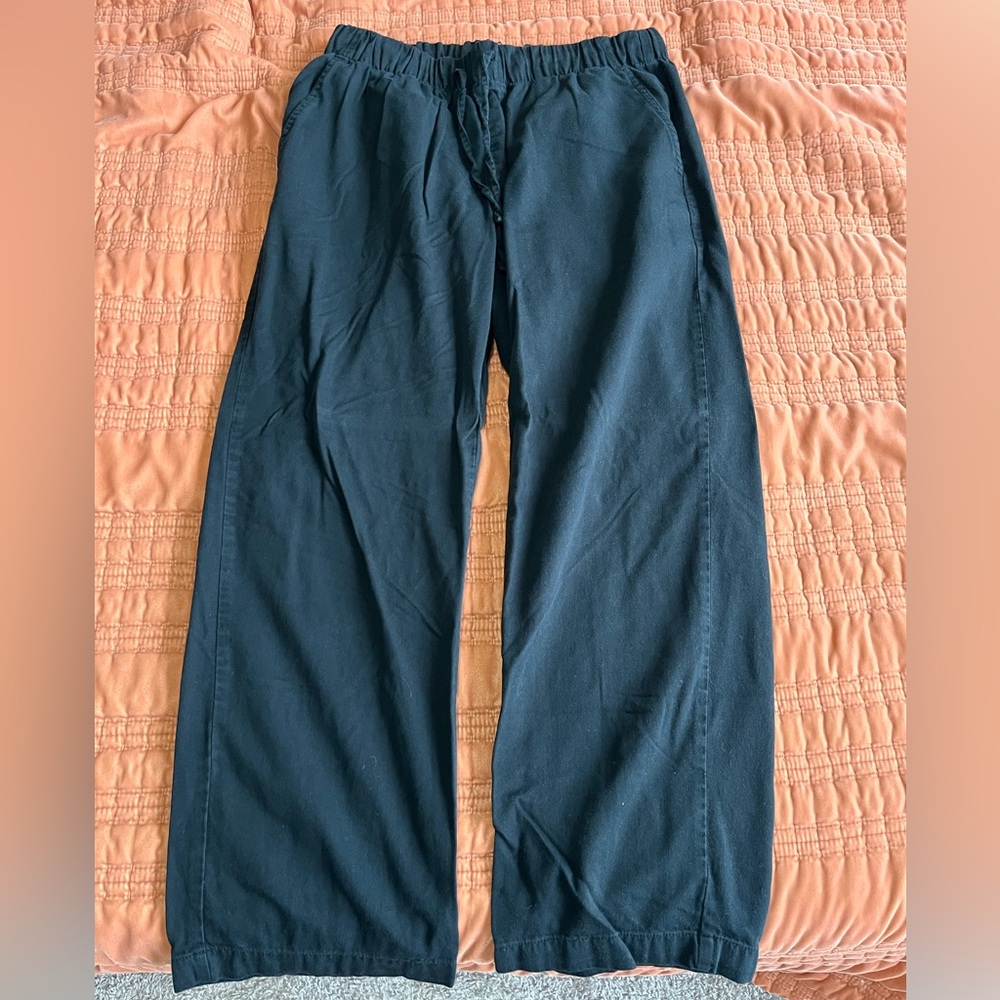 GAP Black Wide-Leg Drawstring Easy Pants